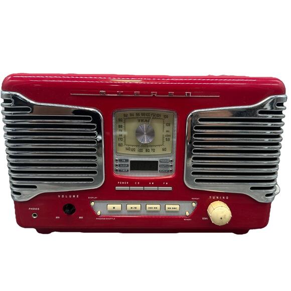 Rare TEAC Retro SL-D80 AM/FM Stereo Radio In Red {Q} - Picture 1 of 16